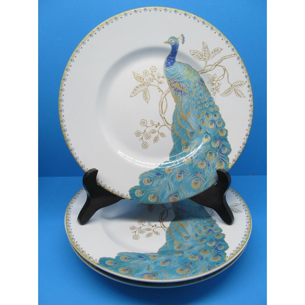 Peacock Garden 222 Fifth 10 3/4" Dinner Plates Set of 2